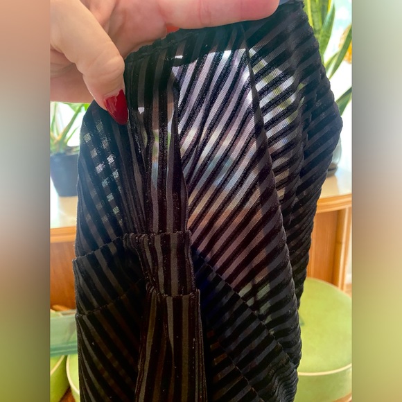 NWT F21 Velvet Striped RibbedBodysuit, Wrap Style, Belt, Low V-Neck | Price FIRM - Picture 10 of 10